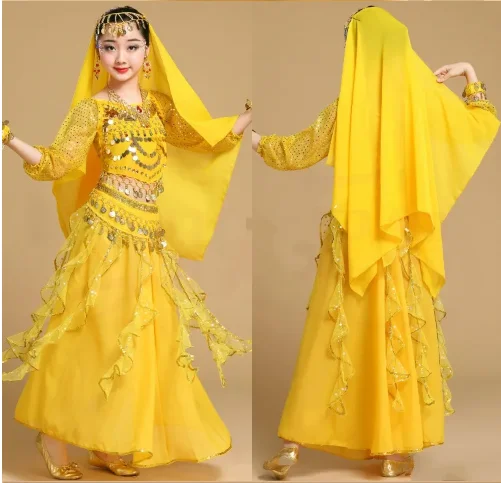 Vêtements de danse du ventre pour enfants, Costumes de danse indienne Bollywood, Sexy, vêtements de danse orientale pour la scène