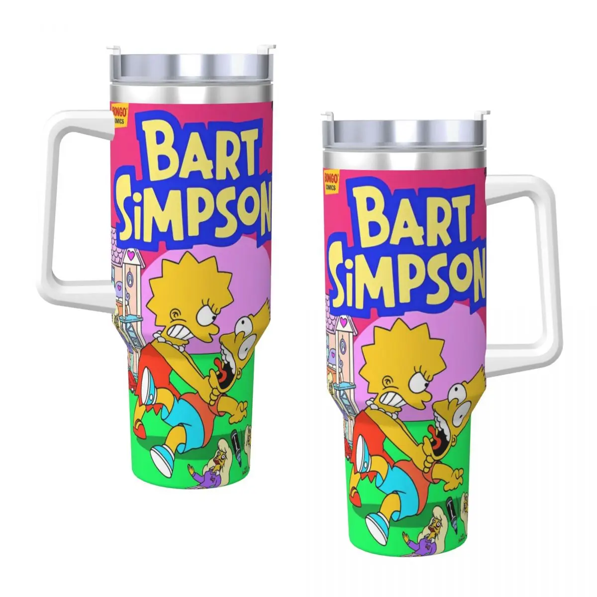 The Simpsons Movie Tumbler Cold and Hot Water Bottle Keep Heat Stainless Steel Thermal Cups Printed Camping Car Mugs