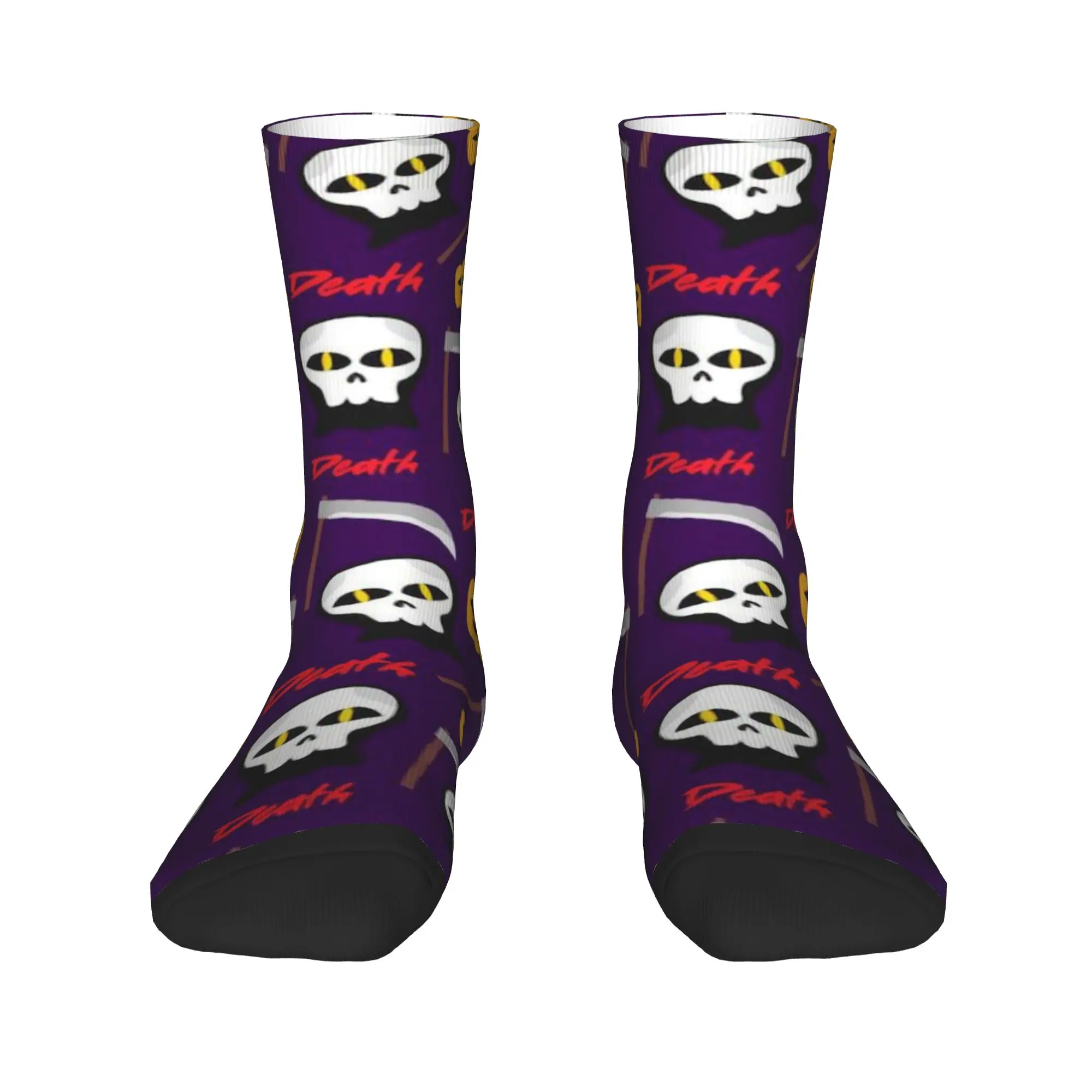 Dark Seamless Halloween Skull Socks  Custom Stockings Anti Skid Couple Socks Warm Soft Winter Vintage Cycling Socks