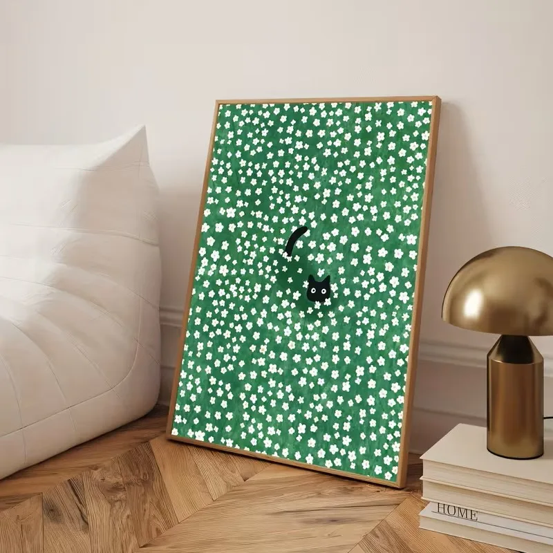 

Abstract Animal Plant Art Canvas Posters Daisy Grass Black Cat Paintings Birthday Gifts Bedroom Kitchen Bathroom Home Decoration