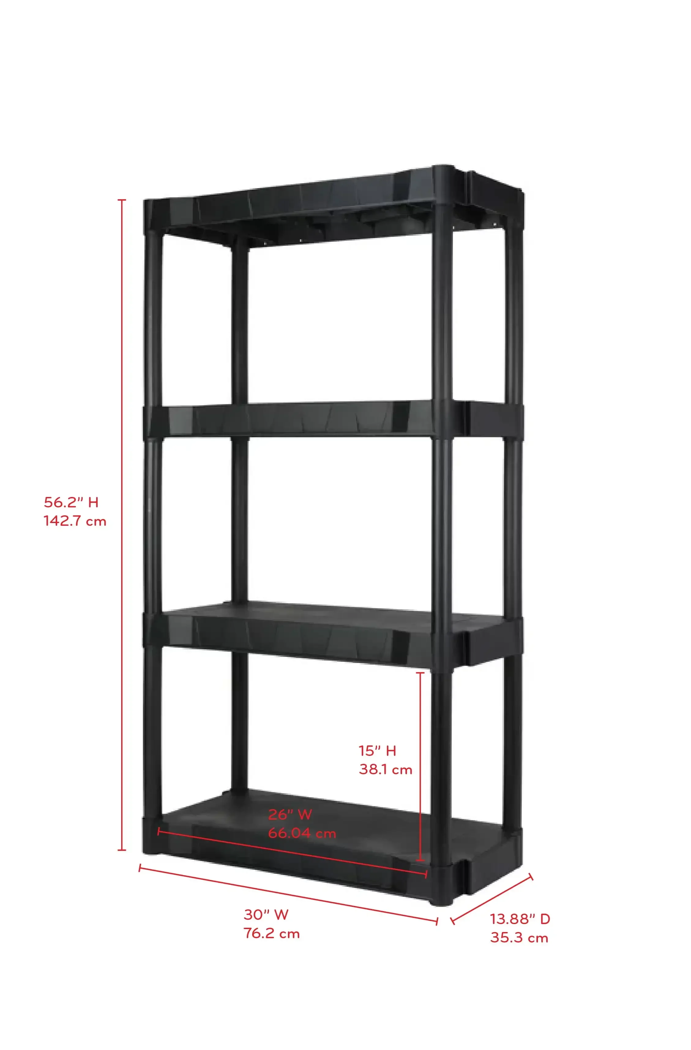 Black Plastic 4-Tier 56.2