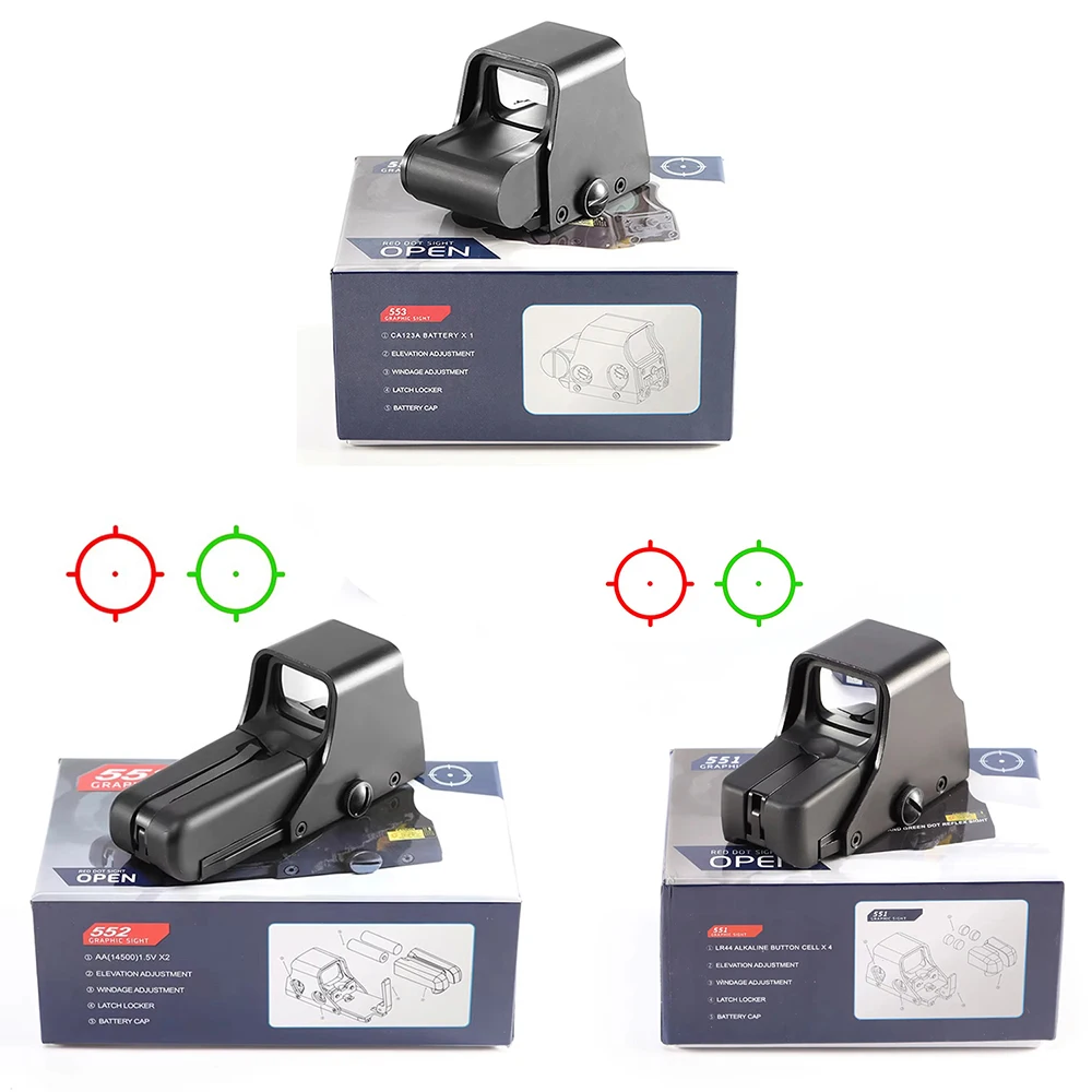 

553 Holographic Red Dot Sight 551 Red Dot Sight 552 Reflex Optics Scope Compact Sight for 20mm Picatinny Rail Mount