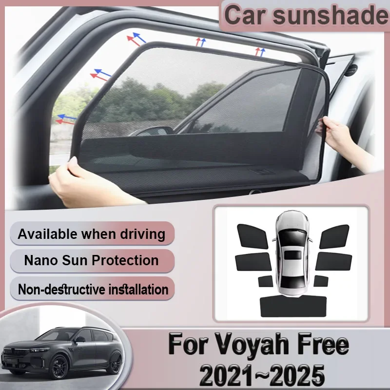 Car Sunshades For Voyah Free Accessories Rabdan One 2021~2025  2021 2022 2023 2024 Sunscreen Window Visor Coverage Shade Tools