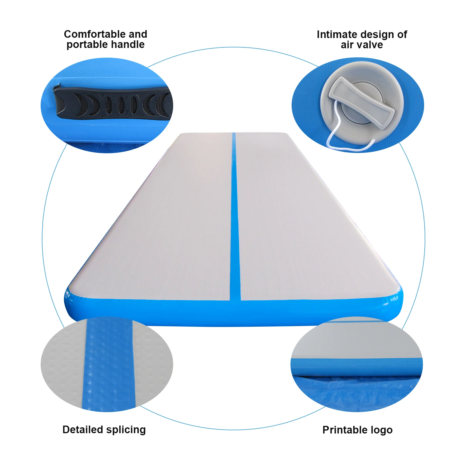 المصنع مباشرة 2m 3m 4m 5m 6m 12m PVC نفخ سجادة رياضية المسار الهوائي تراجع فراش أجهزة لياقة بدنية منزلية الجمباز اليوغا حصيرة #4