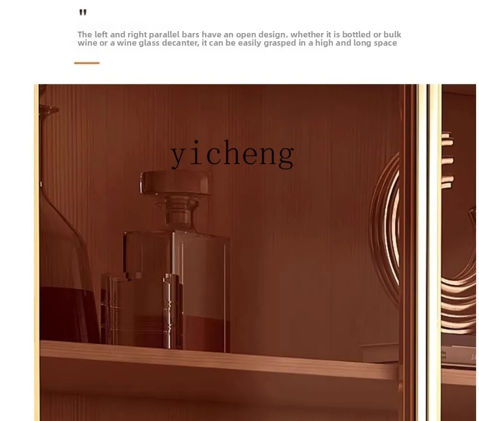 

ZZ light luxury high-end glass door red wine cabinet living room home simple wall red wine cabinet dining side cabinet