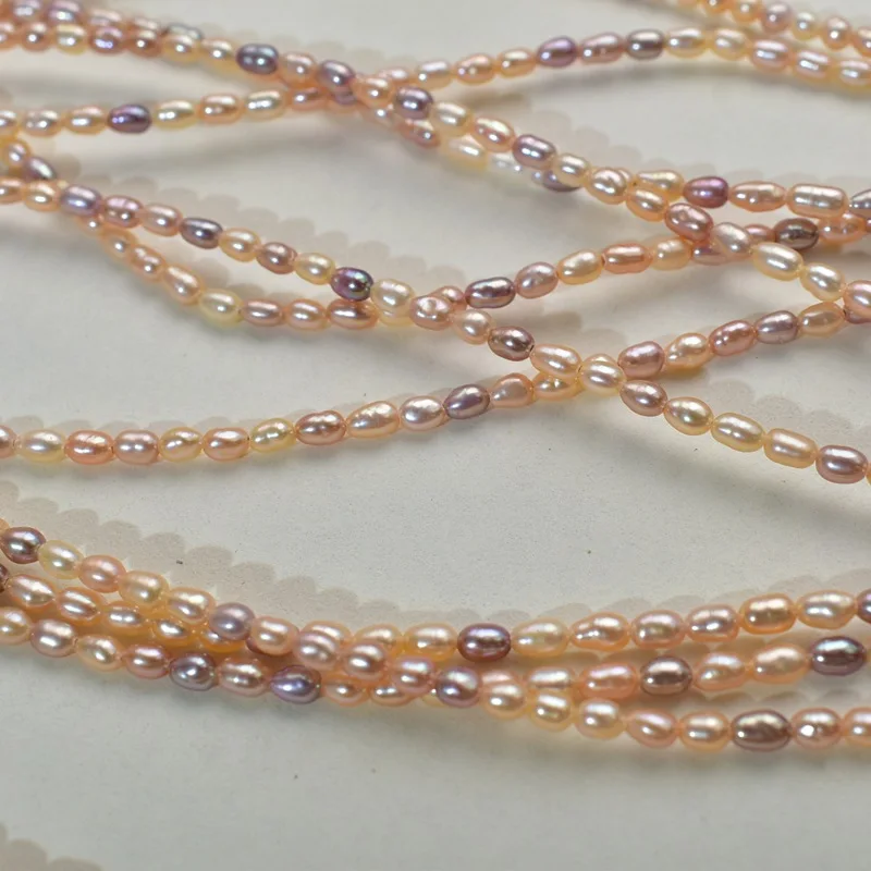 

2-3mm Natural Freshwater Pearl Candy Rice Beads Charms for DIY Jewelry Making Necklace Bracelets Handicrafts Accessories Supplie