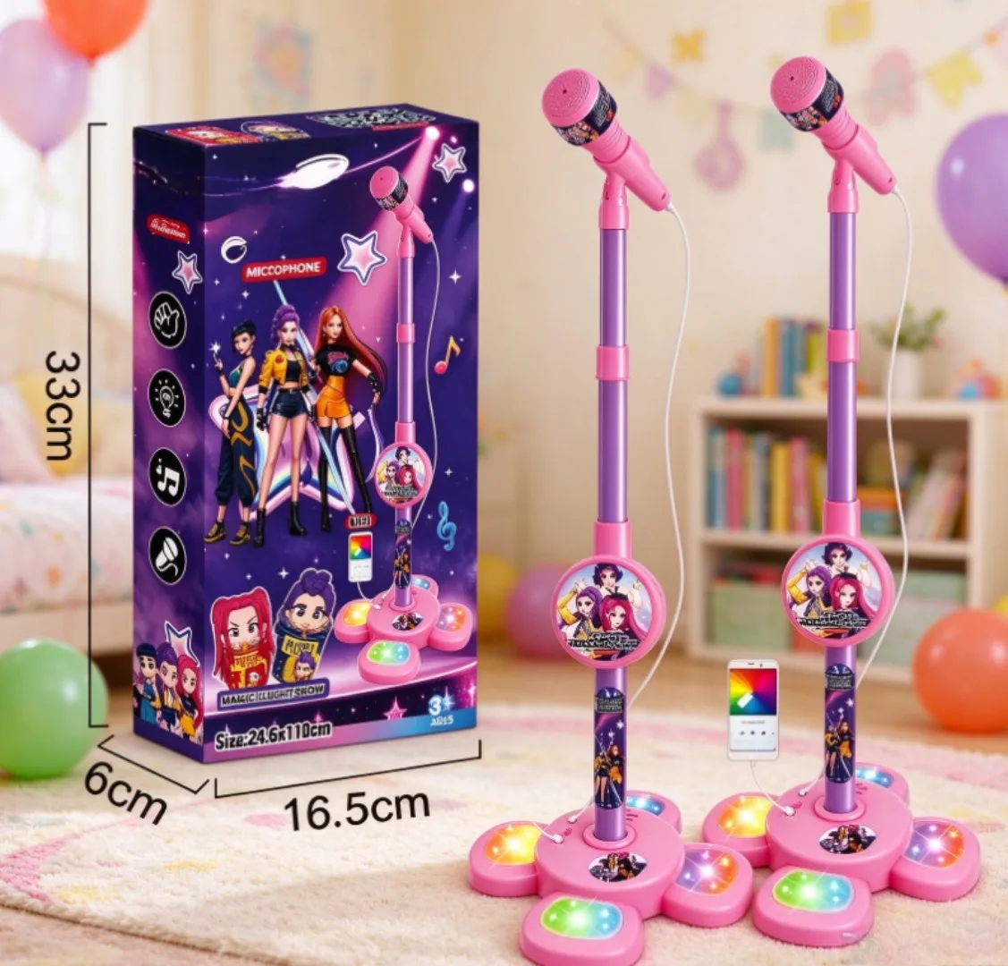 Karaoke Microphone Toy with Adjustable Stand, Brain Training Educational Musical Toy, Music Play Gift