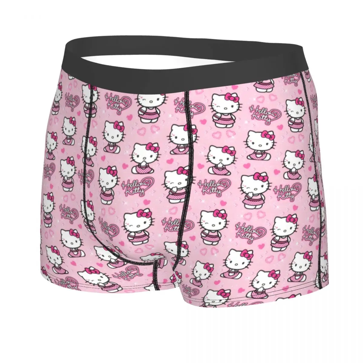 Personalizzato Cool Hello Kitty Boxer Pantaloncini Mutandine Mutande maschili Confortevole stampa classica Simpatico slip KT Cat Intimo