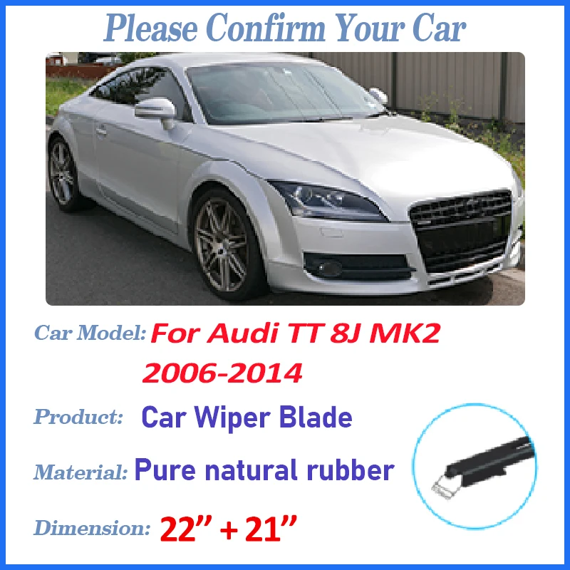 

For Audi TT 8J MK2 Body Kit 2006-2014 Car Front Wiper Blades Durable Noise Reduction Windscreens Wipers Brushes Auto Accessories