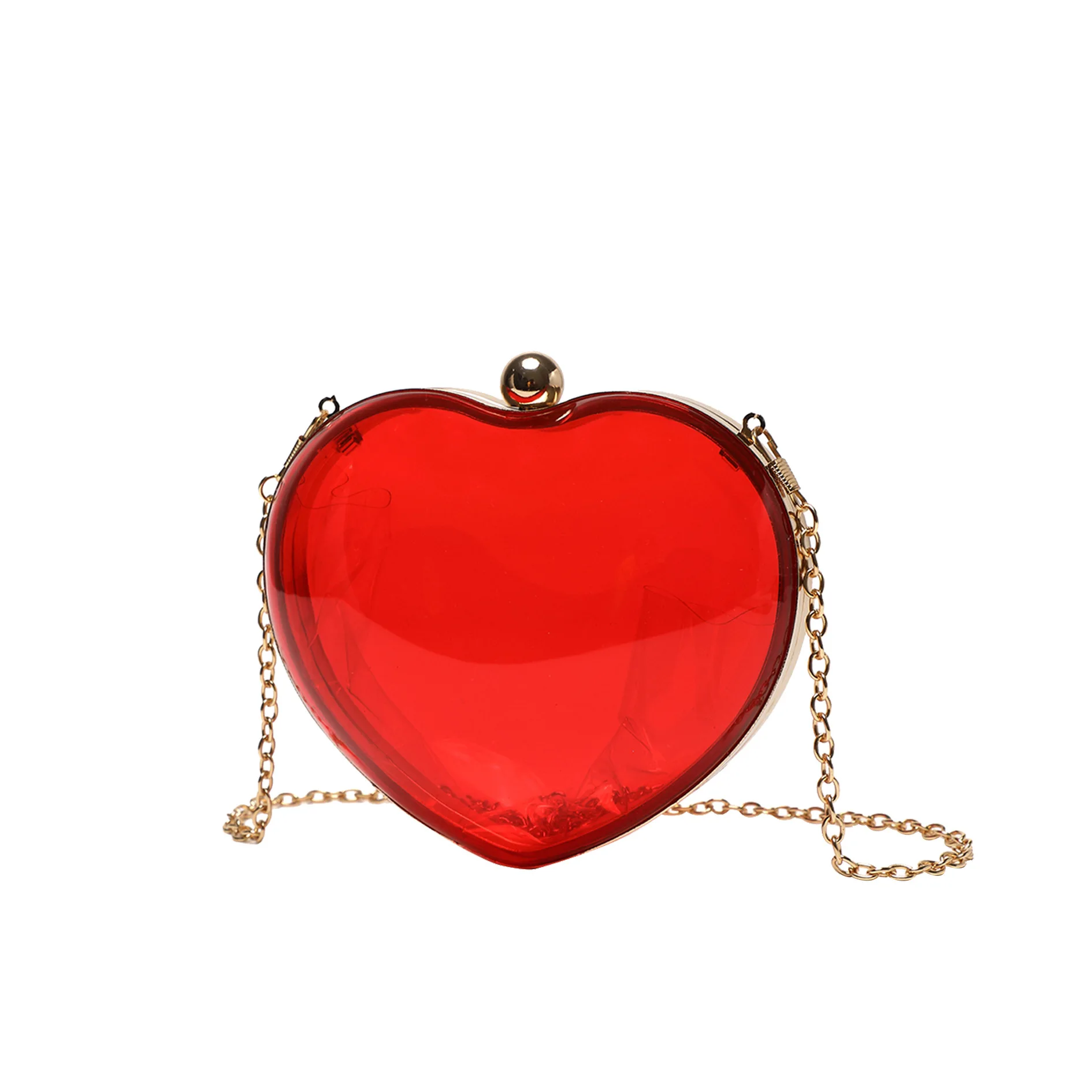 Dinner Acrylic Mini Love Clutch Bag Transparent Chain Messenger Sequin Glamour Party Clutch Affordable Glitter Quilted Crossbody