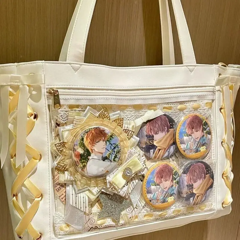 Neue Japanische Süße Schleifen-Ita-Tasche, Lolita-Mädchen Transparente Handtaschen, Modische Große Kapazität Tragetasche, Ästhetische Schultertaschen – Detail 4