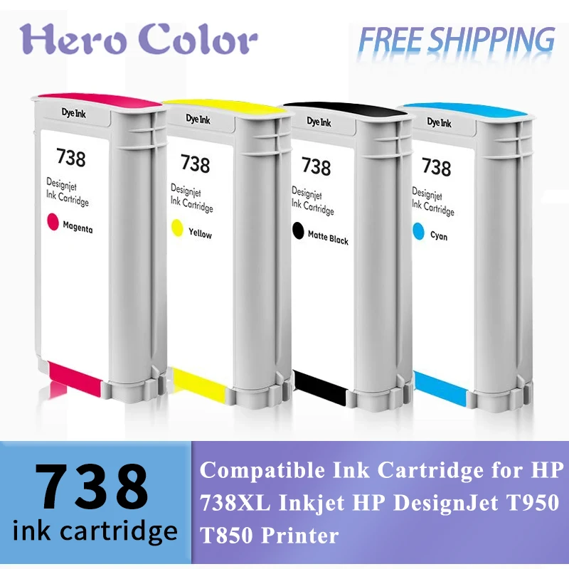 

HP 738 Compatible Ink Cartridge for HP 738XL Inkjet HP DesignJet T950 T850 Printer