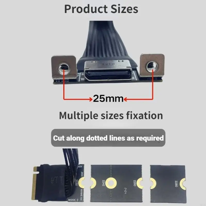 D0UA M.2 a Oculink SFF8611 Cable conversión Transferencia datos eficiente plateado