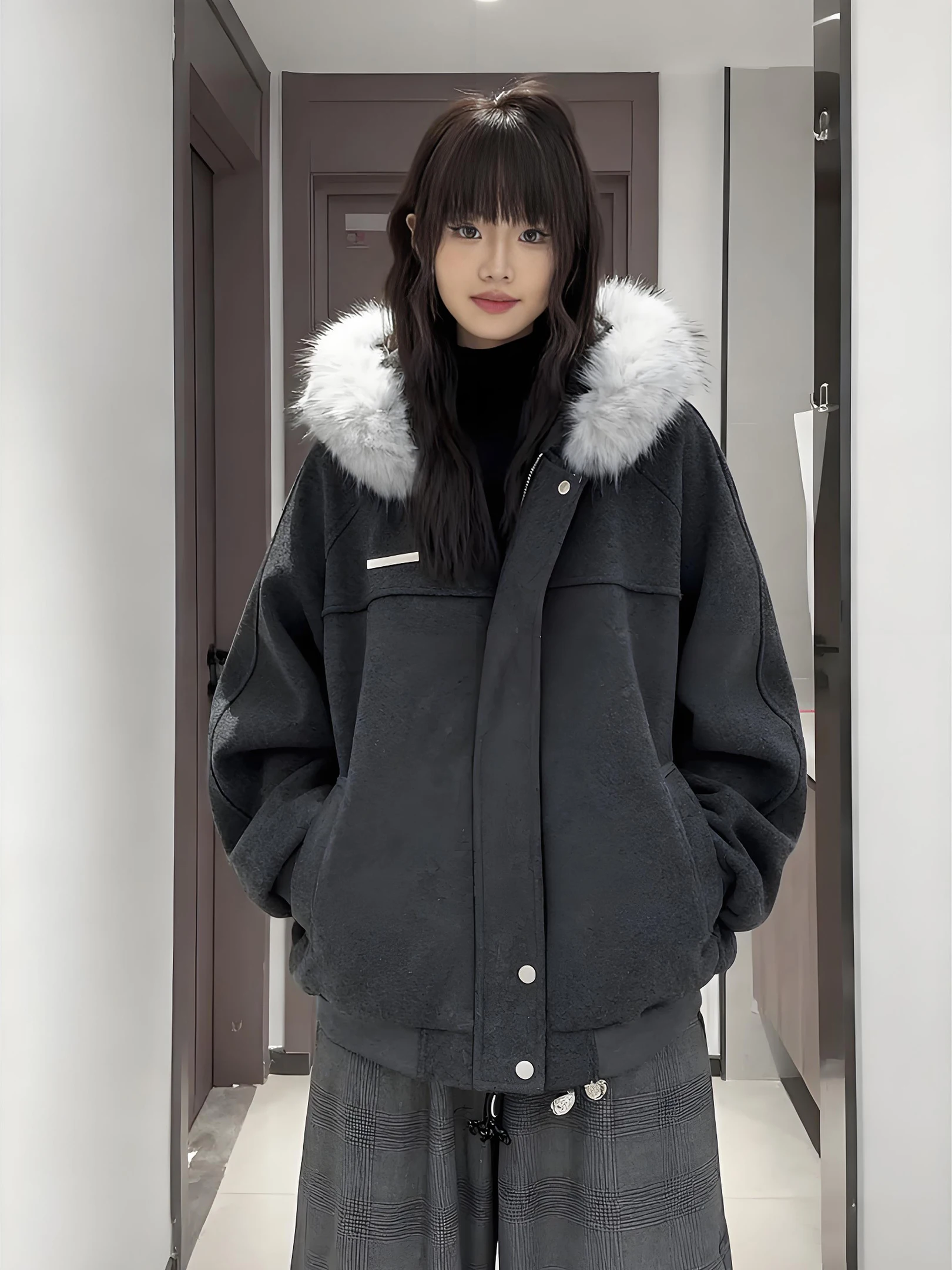 

Ay с капюшоном и меховым воротником Mountain Eagle Jaet, мужское зимнее твидовое хлопковое пальто в стиле ретро, пара Sle Jaet, хлопковая подкладка