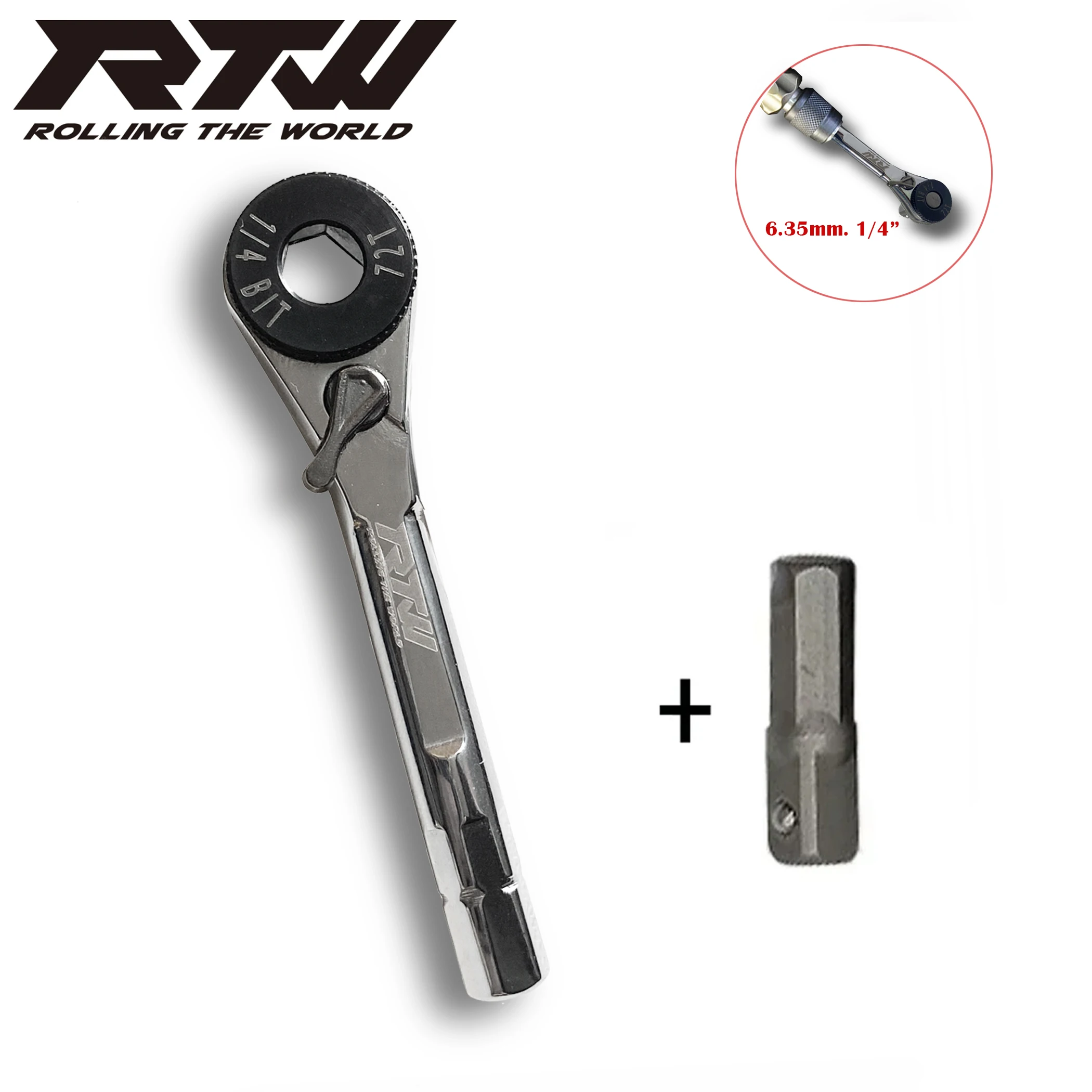 1/4”Ratchet Wrench 1/4” 6.35mm Handle Quick Socket Ratchet Wrench Screwdriver Hex Torque Wrenches EDC Tool Wrench Screwdriver