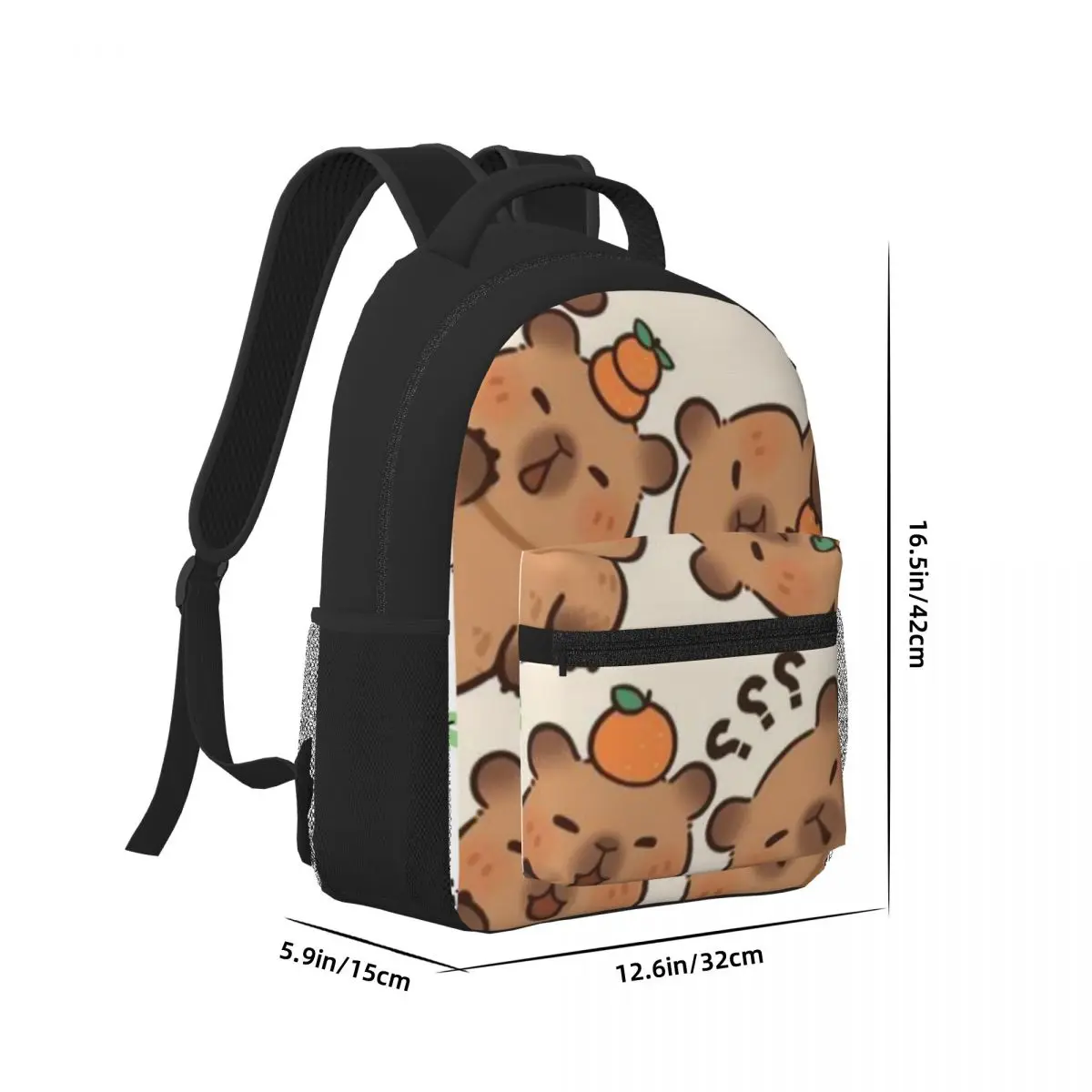 Cute Capybara New Fashionable Printed Lightweight Casual Schoolbag For School, Outdoor, Shopping, Office 17inch