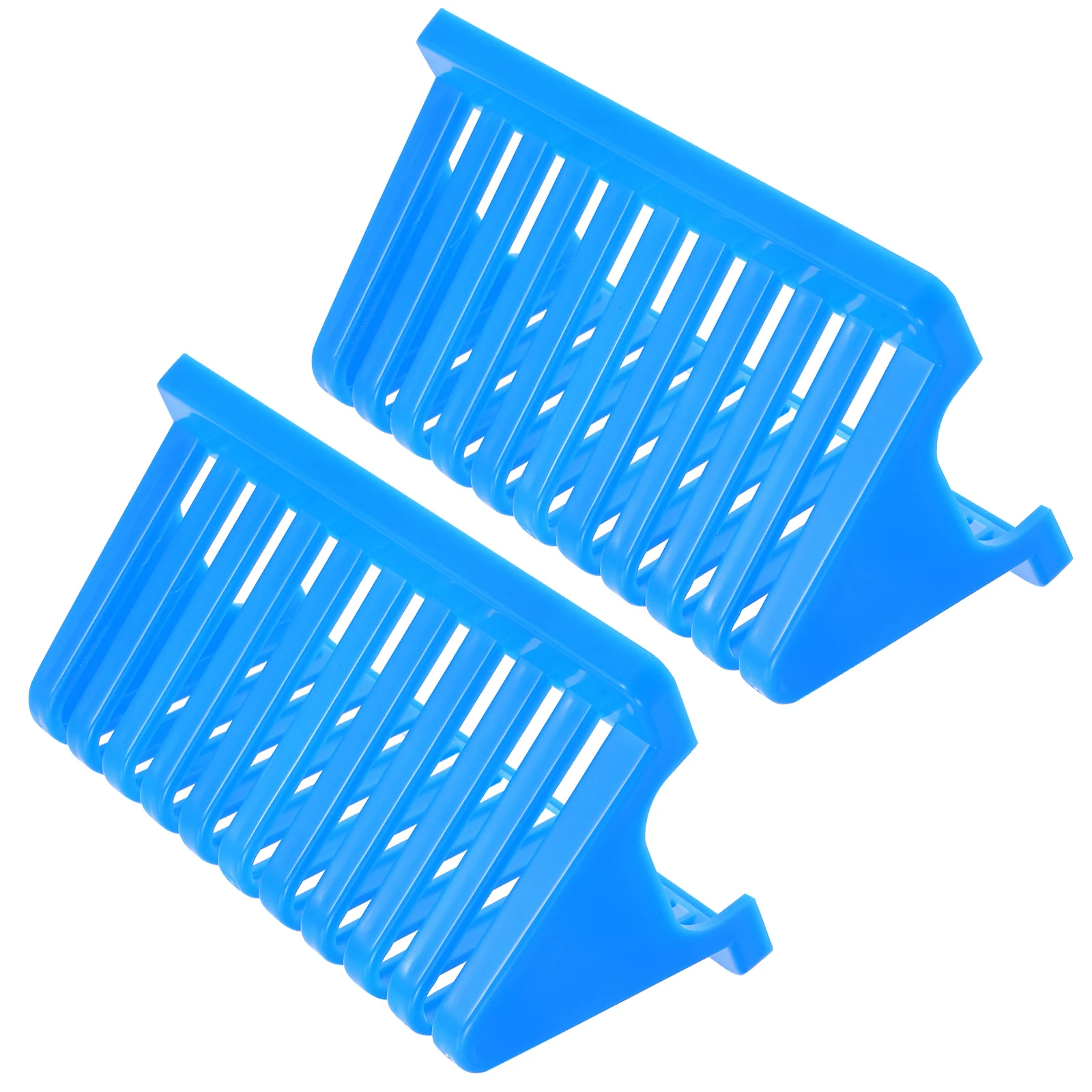

2 Pcs Drain Rack Laboratory Microscope Slides Holder Protein Desktop Sky-blue Drying Organizer