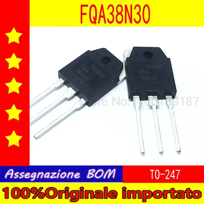 100%Originale importato 10pcs/lot  FQA38N30  38N30 TO-247  high power FET 38A 300V