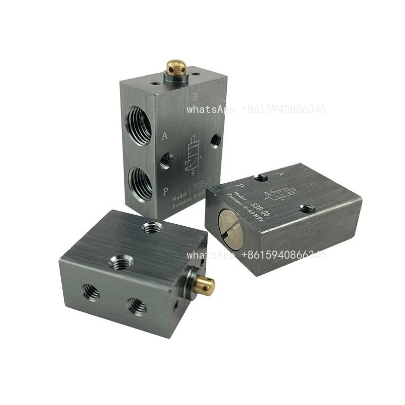 Two Position Three Way Pneumatic Mechanical Valve S3B-M5 S3B-06 S3B-08 Push Rod Valve Control Switch Valve