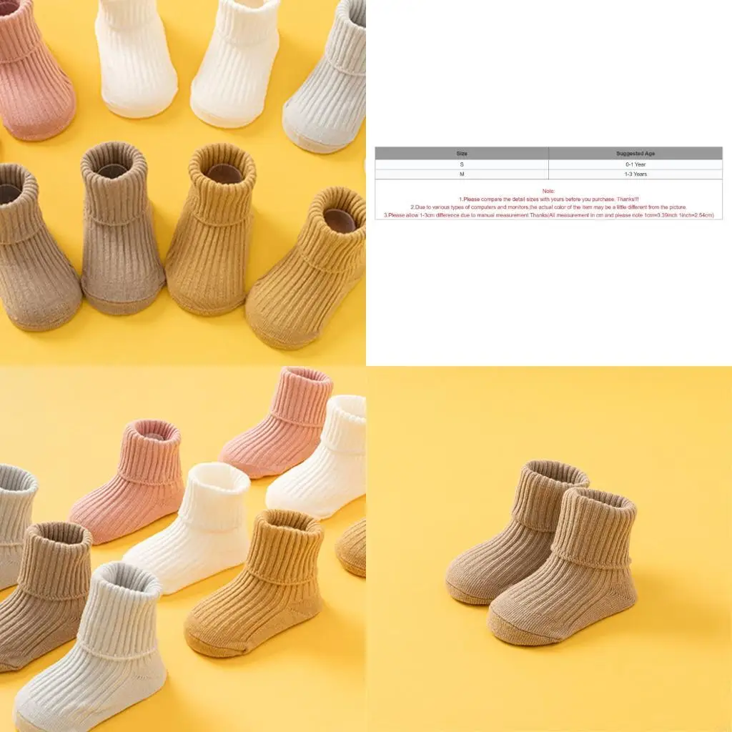

C5AA 2pcs Anti Skid Toddler Socks Soft Length Socks Middle Tube Design For Secure Movement On Hardwood Floors