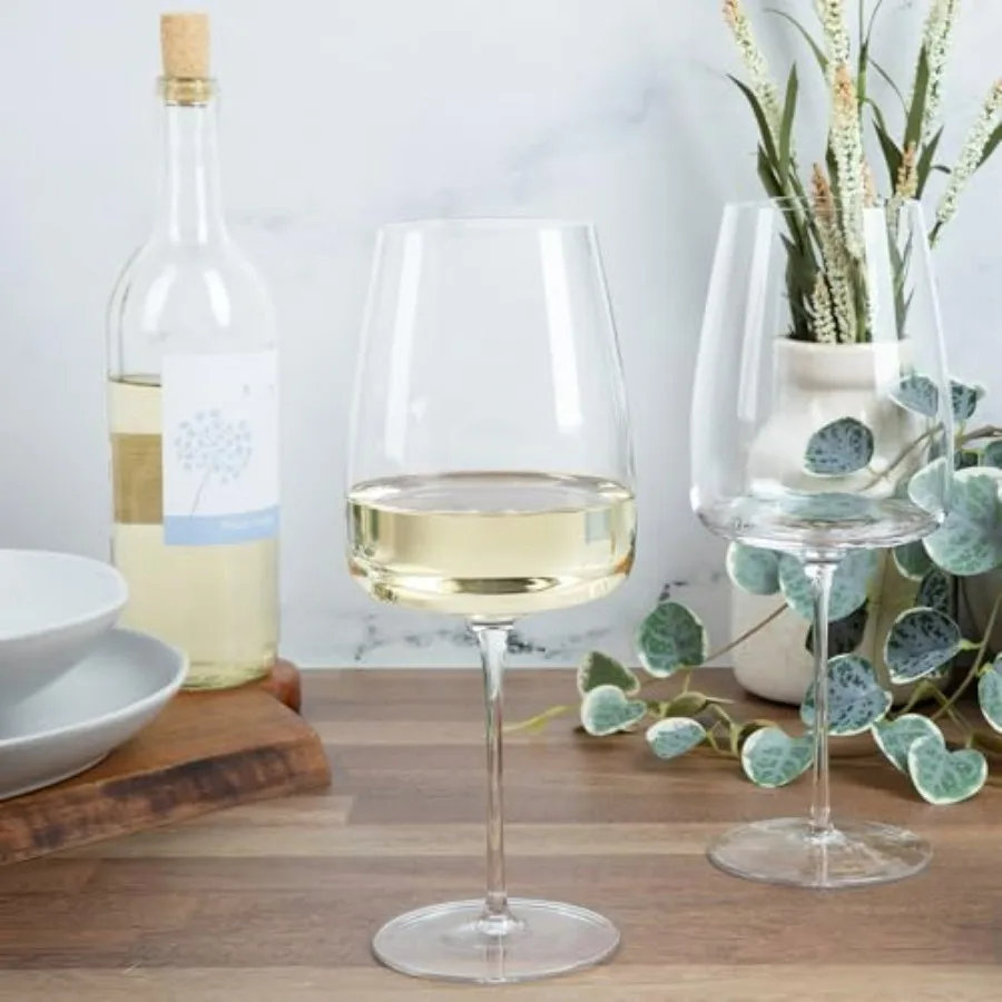 Copas de vino altas de Larder & Vine, juego de 4 copas grandes para vinos rojos y blancos, elegantes y multiusos para Fu