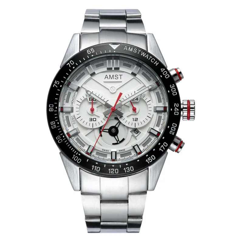 AMST brand watches, business waterproof steel band men's quartz watches, high-value fashion watches