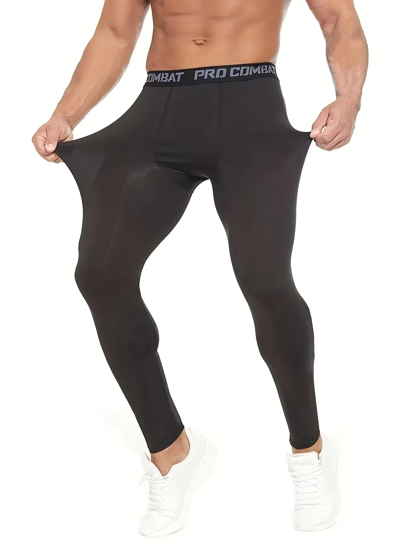 Wysokiej jakości legginsy kompresyjne dla mężczyzn do treningów fitness, getry poprawiające wydajność i komfort podczas biegania.