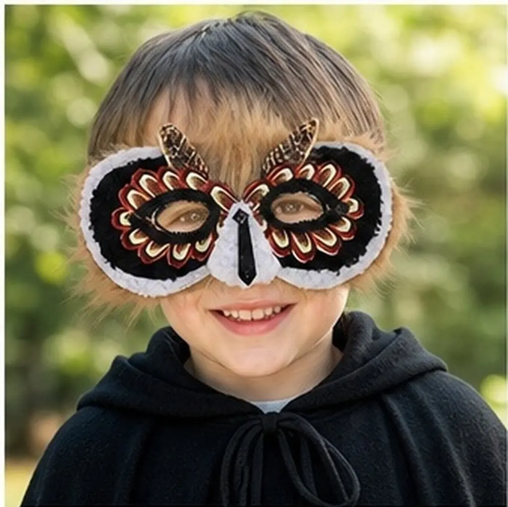 Children Owl Mask Adorable Lifelike Design Non Woven Fabric Party Mask for Stage Performance Cosplay Carnival April Fools Day