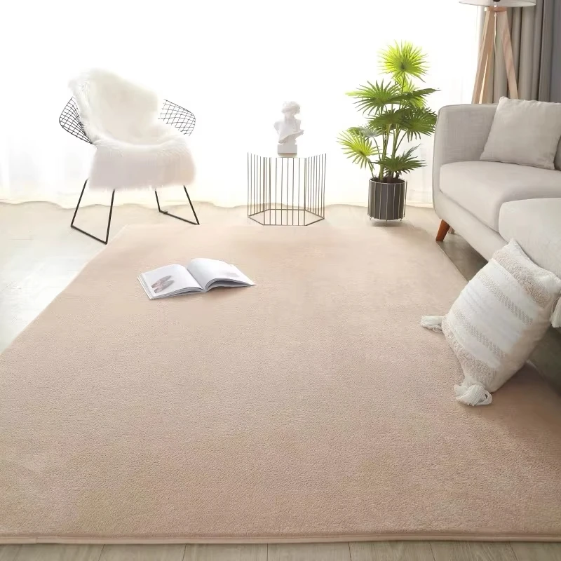 VIKAMA Solid-colour Large Area Carpet for Living Room Plush Soft Floor Mat Game Yoga Mat  Large Area Rugs for Bedroom Decor