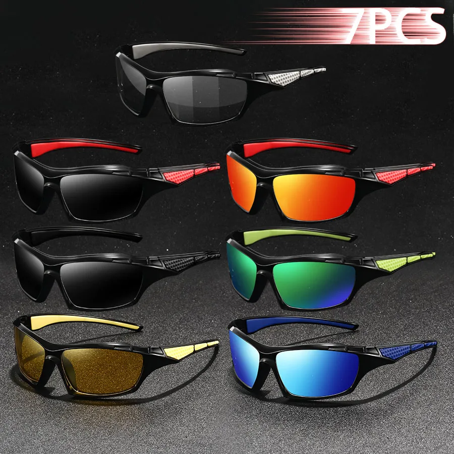 

7 шт. модных винтажных солнцезащитных очков для вождения, рыбалки, велоспорта, пеших прогулок, бега, альпинизма, спорта, для мужчин и женщин