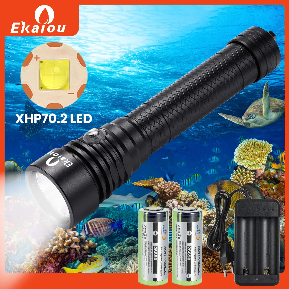 xhp702-スキューバダイビング懐中電灯-6000-ルーメン超高輝度水中-ip68-防水夜釣り-100-メートルダイビング機器ランプ