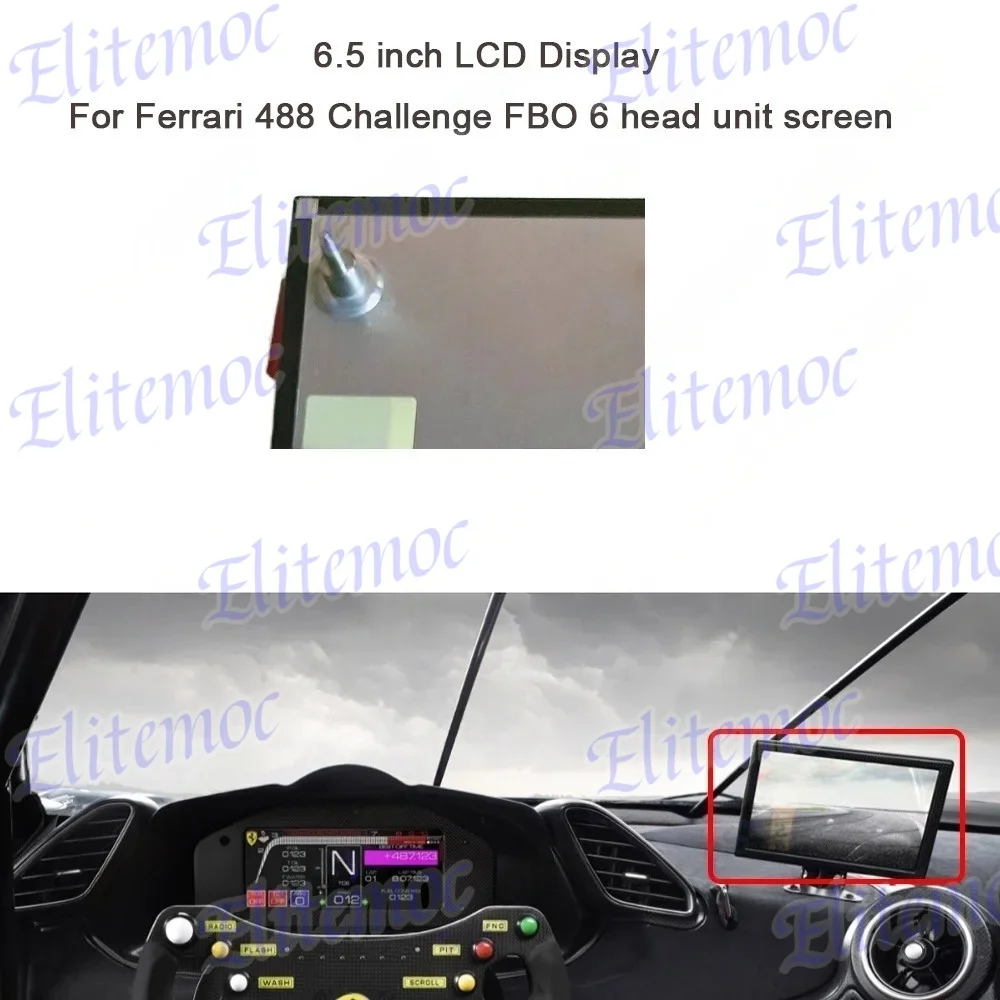 LA065WV-344 6.5 Inch LCD Display for Ferrari 488 challenge Evo 2019 head unit GPS Navigation Screen Repair Parts Replacement