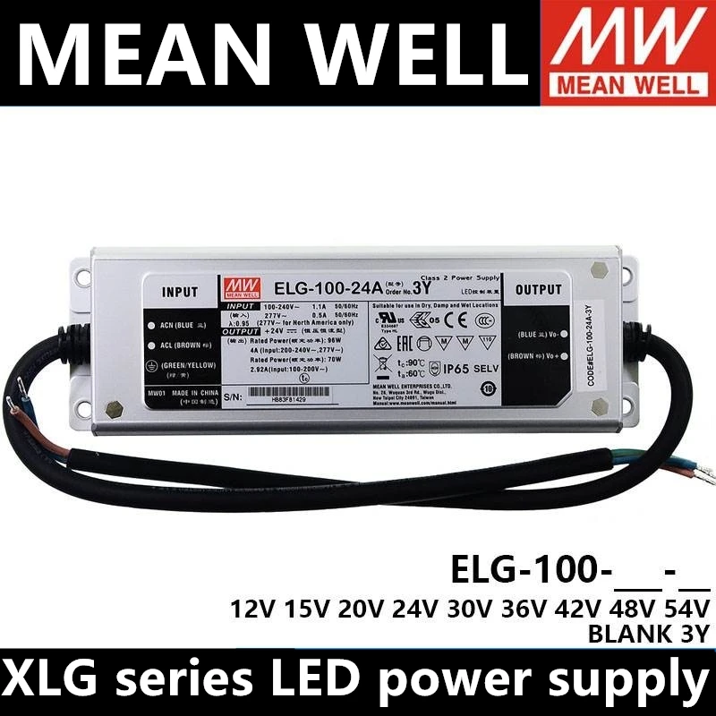 

MEAN WELL ELG-100-24A-3Y ELG-100-24B-3Y ELG-100-24-3Y ELG-100-36A-3Y ELG-100-48A-3Y ELG-100-48B-3Y Waterproof power supply MW