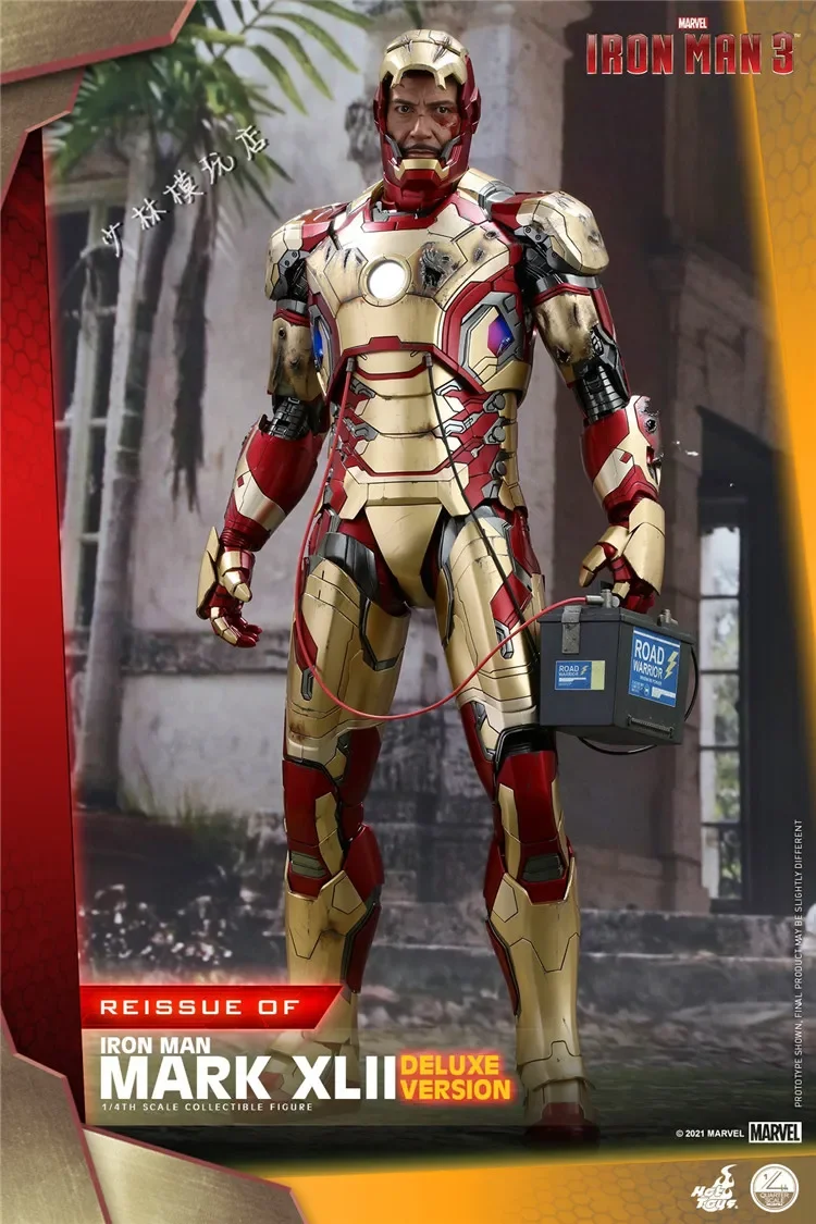 Original Hot Toys Iron Man Action Figure 1/4 Mk42 Anime Figuren Deluxe Edition Ht Qs008 Statue Mechanische Basis Sammeln Spielzeug Geschenke