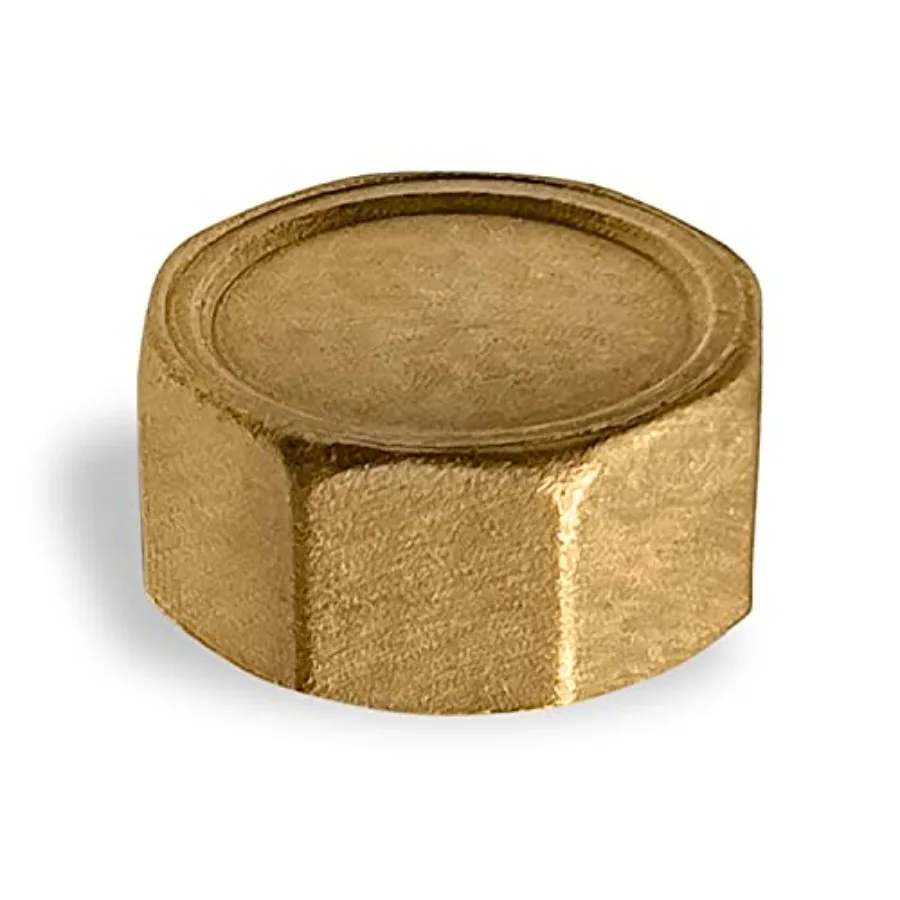 1 أنثى غطاء الأنابيب النحاسية NPT للسباكة والتطبيقات الصناعية هيكل نحاسي متين مع اتصال ملولب لـ Le