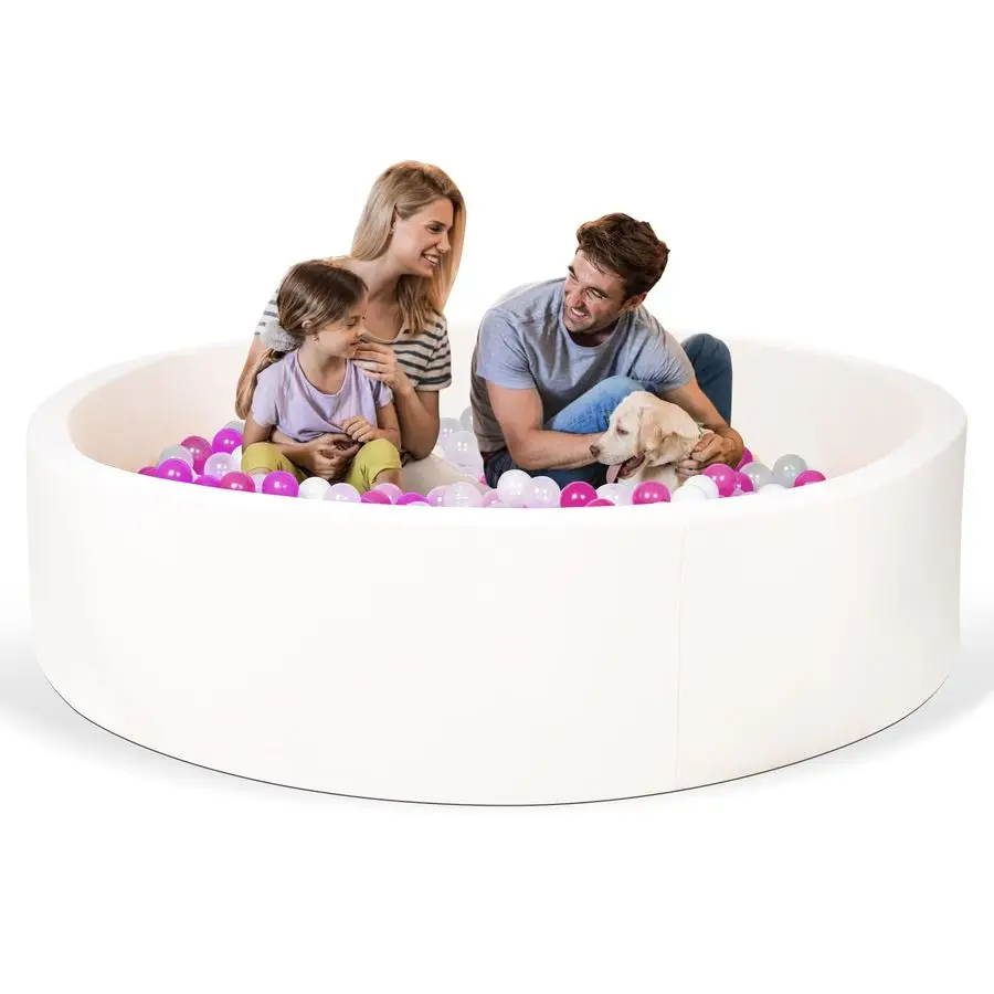 Ballenbak voor kinderen, zachte ballenbak voor kinderen, kinderballenbad Ideaal cadeauspeelgoed voor kinderen, 47 inch, gebroken wit