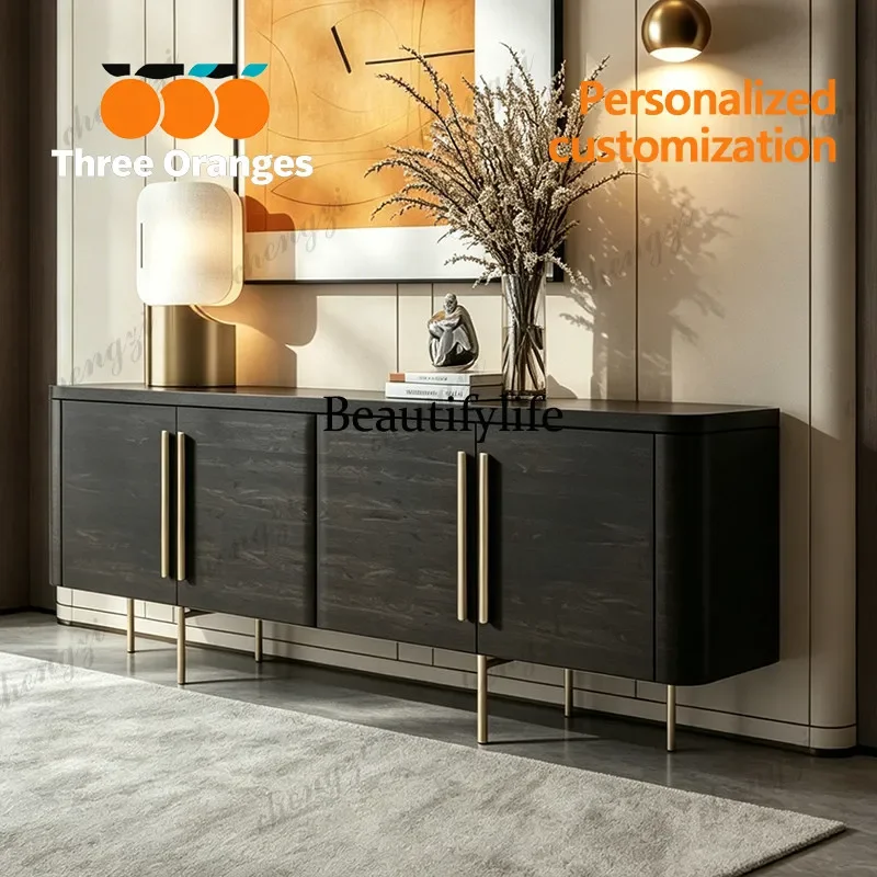 BBB Italian minimalist dining side cabinet, living room against the wall entrance, light luxury storage locker