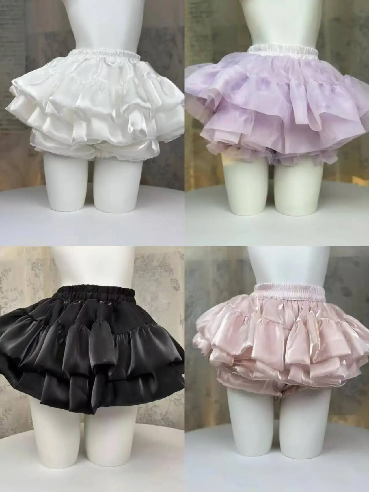 

Kawaii Lolita Party Skirt Women Summer Ruffle Layered High Waist Cute Balletcore Mini Skirt Princess Sweet Y2k Shorts Skirt