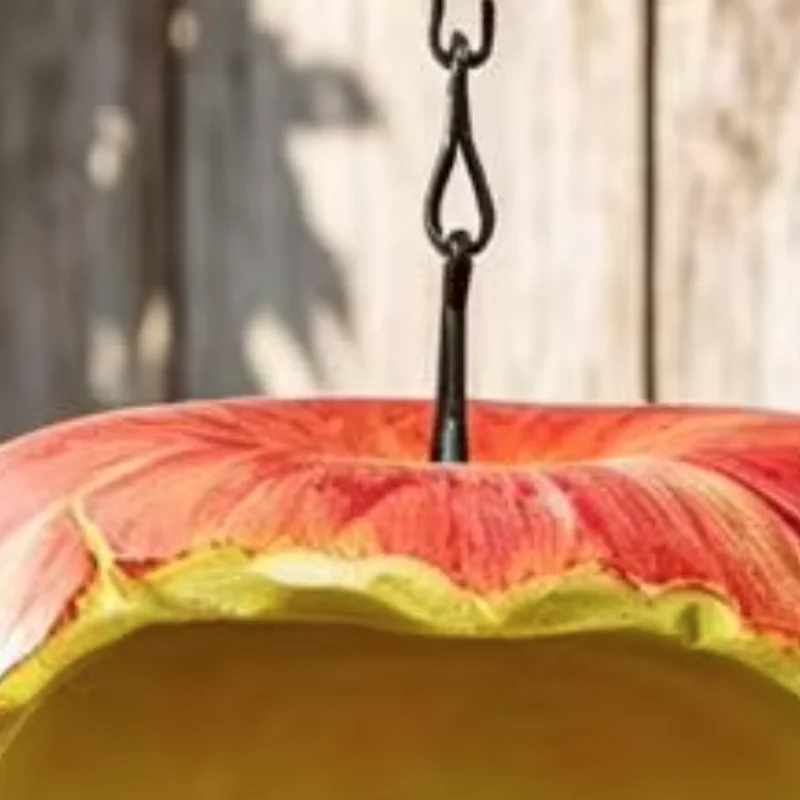 

Apples Shaped Hanging Bird Feeder Decorative Garden Art Creative Bird Feeding Station Outdoor Ornaments for Farmhouse