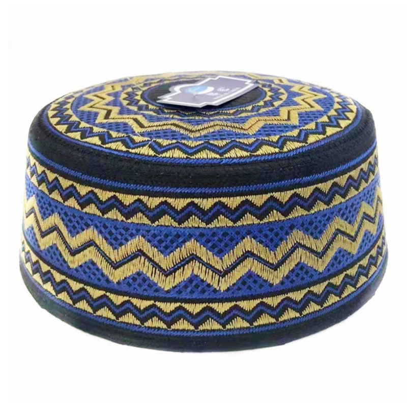 Fashion Muslim Men Yarmulke Embroidered Muslim Prayer Hat Saudi Arabia Islamic Hat Turban Jewish Cap Hui Nationality Wedding Hat