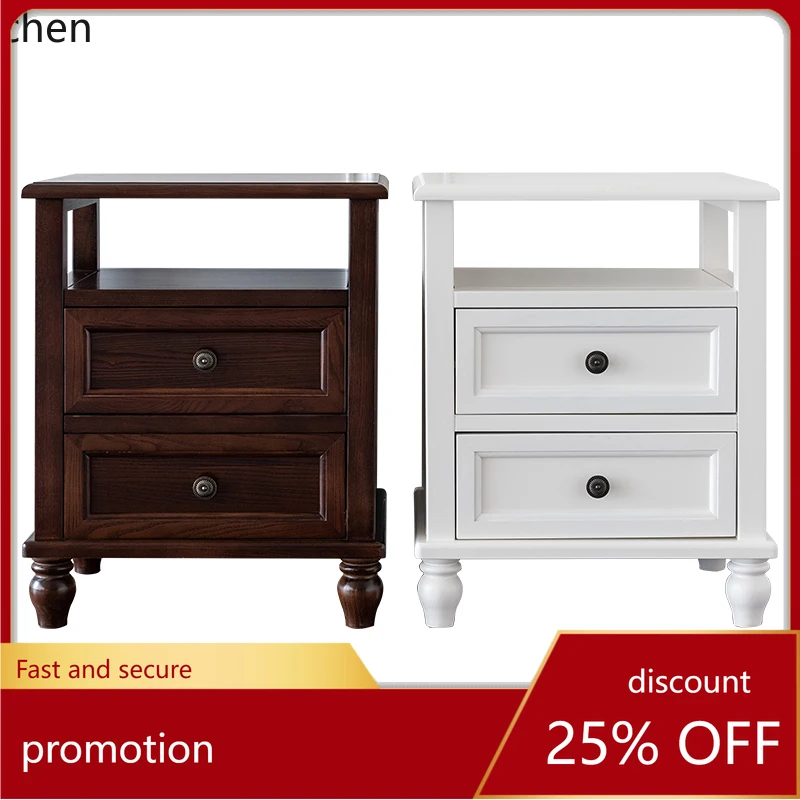 

ZML bedside table solid wood bedside water-based lacquered wood cabinet small storage cabinet