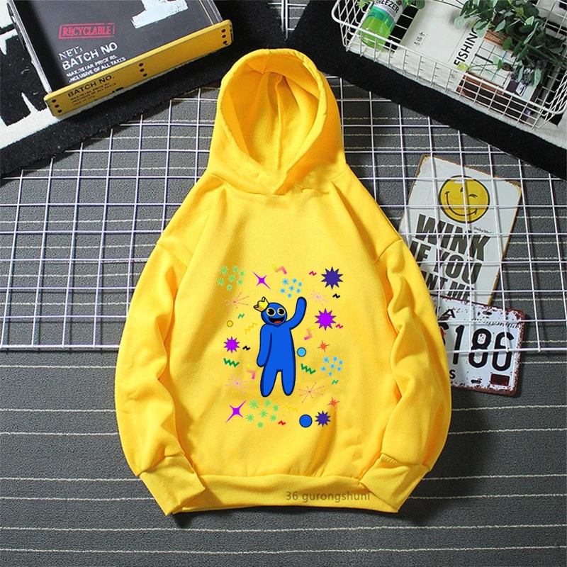 cute Boys Hoodie Funny Rainbow Friend Video Game Print Boys' Long Sleeve Sweatshirt Fashion Kids Hoodie Coat baby hoodies tops