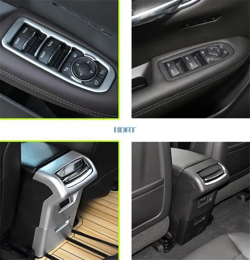 Gear Shift Central Console Storage Box Reading Light Trims ABS Chrome Matte Silver For Cadillac XT5 XT6 2016-2022 Car Interior