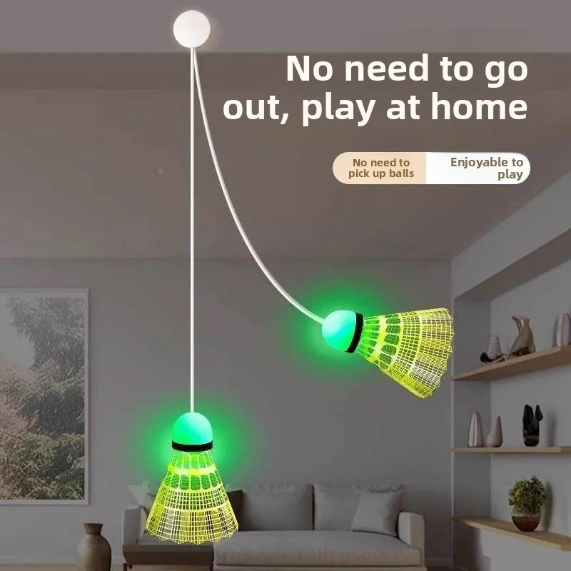 

Тренажер для бадминтона для одного игрока с автоматическим отскоком, светящийся, для самостоятельных тренировок детей в помещении, оборудование для самостоятельной игры в бадминтон