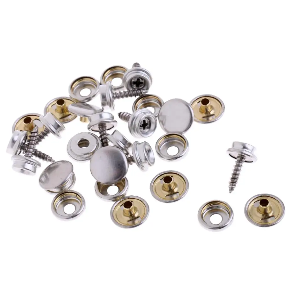 

10 Set Stainless Steel 5/8 Inch Boat Cover Canopy Fittings Fastener Screw Studs Sockets