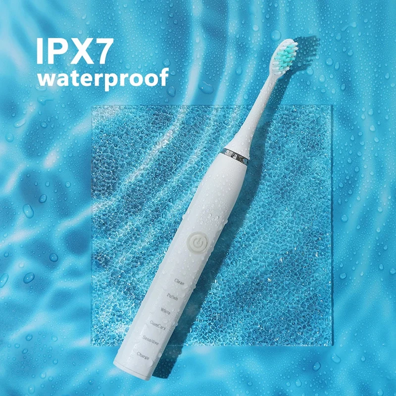 New Smart Electric Toothbrush USB Rechargeable Teeth Clean Whitening Sonic Toothbrush Timing Tooth Brush With Replacement Heads