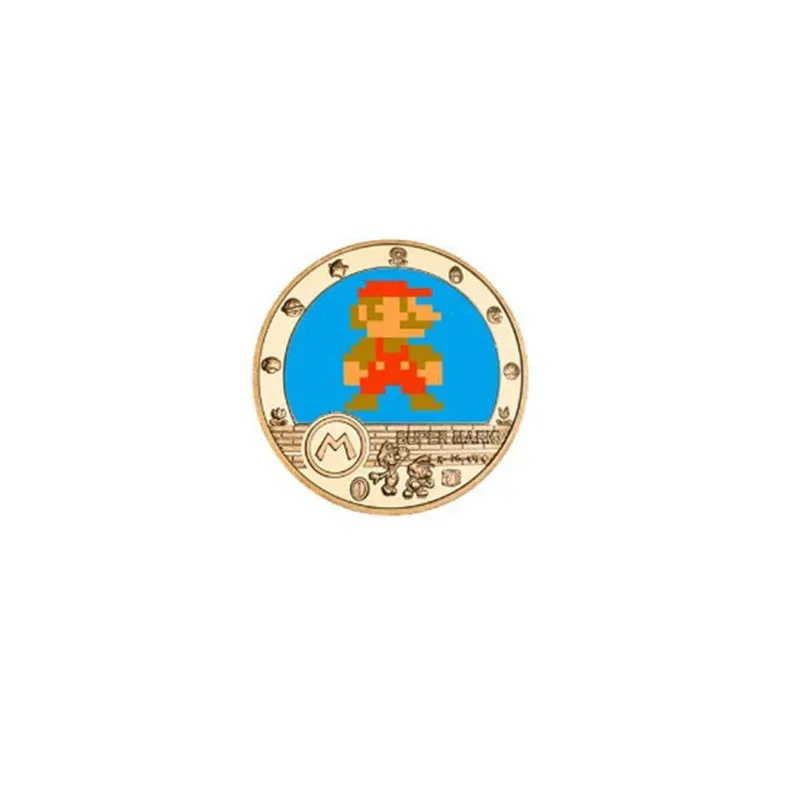 Game Super Mario Bros Commemorative Coins Cartoon Anime Banknote Collection Figure Cards Children Birthday Christmas Gift Toys