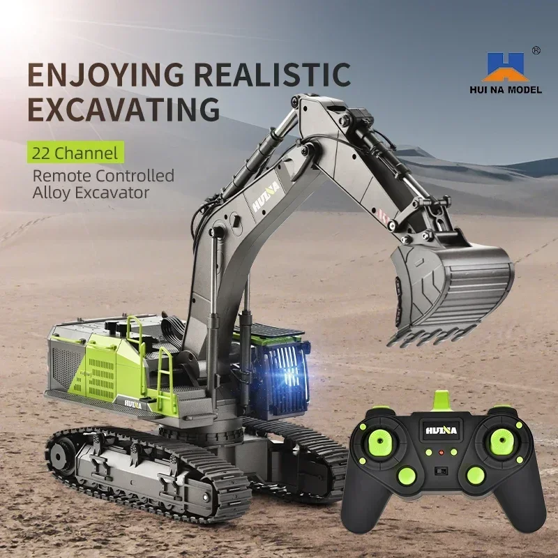 HUINA 1593 RC Excavator Metal Alloy Engineering Crawler Tractor 2.4G Electric Remote Control Car Rc Vehicle Toys for Children