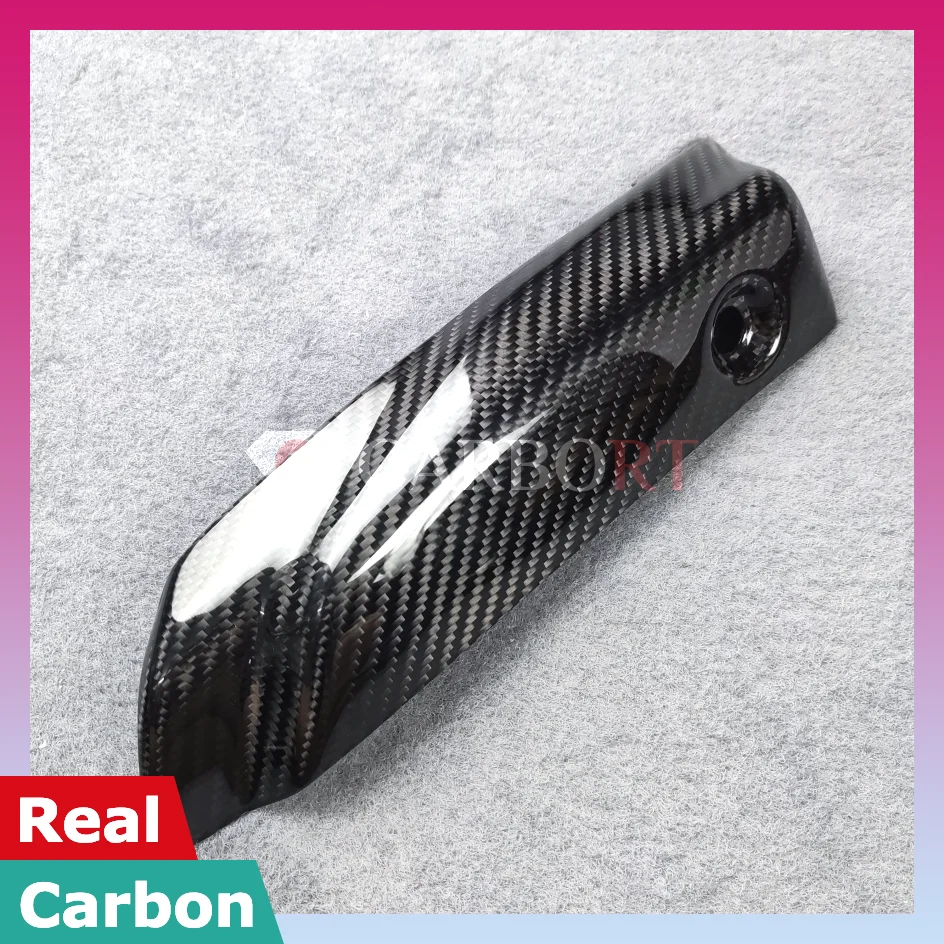 

For Triumph Street Triple 765 R RS Carbon Fiber Exhaust Heat Shield Guard Panel Fairing Cowl 2020 2021 2022 Protection Cover