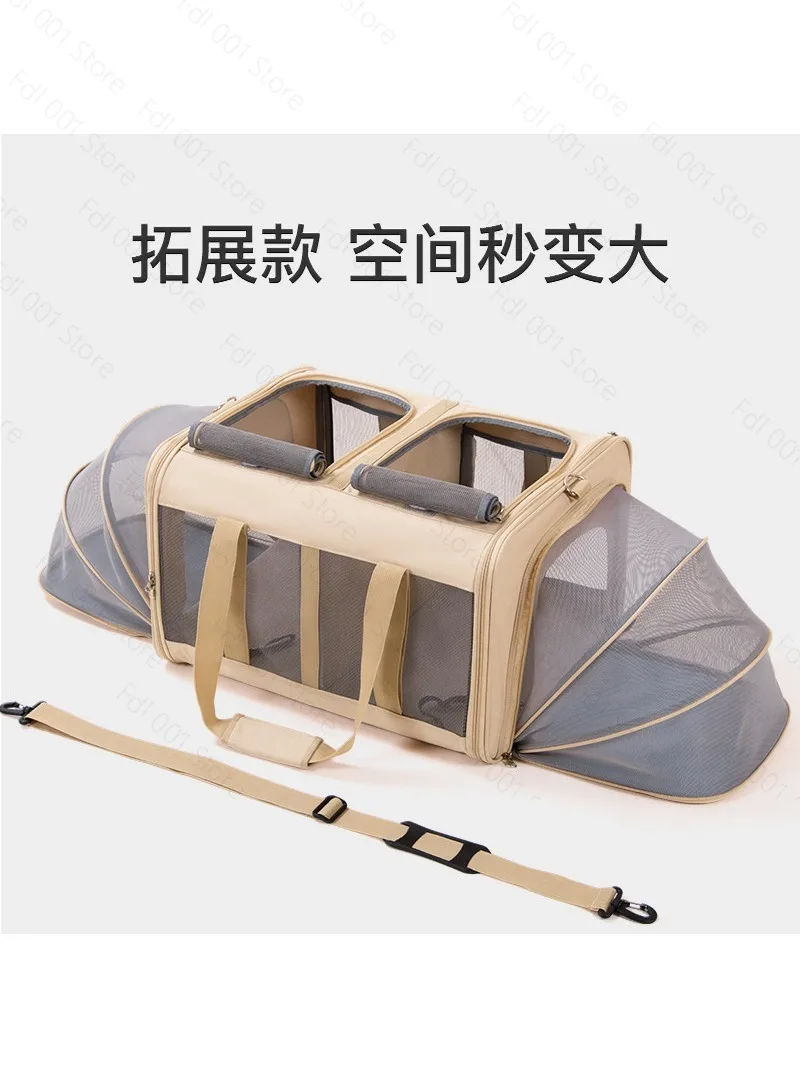 Oversized Cat Bag Pet Outing Bag Expandable Hatchback Handbag Puppy Dog Car Isolation Cage Multi-cat Backpack